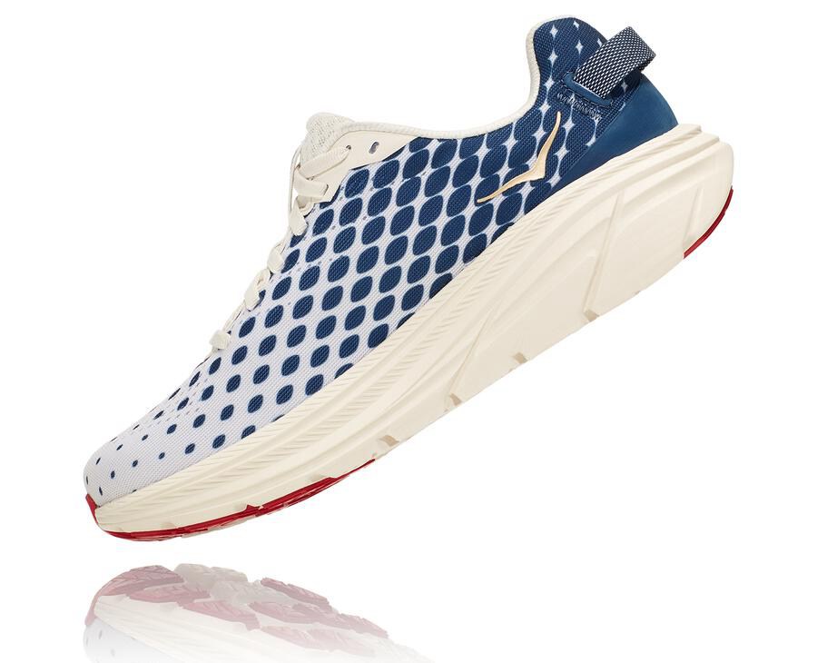 Running Shoes Womens - Hoka One One Rincon 2 - White/Blue - MFTUPWH-47